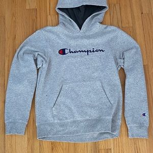 Champion Logo Light Grey Hoodie